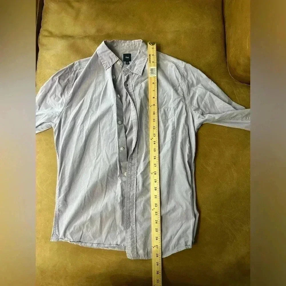 GAP Light Purple Button Down Long Sleeve Shirt 100% Cotton Size Medium - Picture 6 of 9